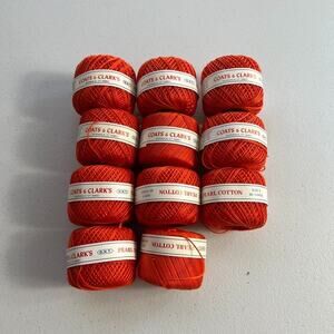 Coats & Clark's Thread Pearl Cotton Sz 5 11 Rolls Of 50 Yards Tango Crochet